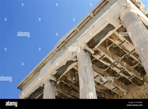 Inside The Roof Of The Parthenon Temple On The Acropolis Athens