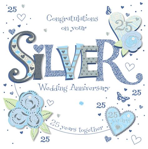 Handmade Silver Th Wedding Anniversary Greeting Card Wedding