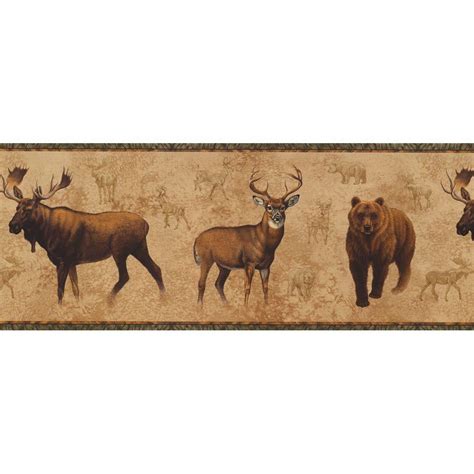 York Wallcoverings Lake Forest Lodge North American Animals Wallpaper