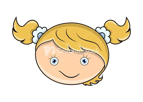 Happy Cartoon Girl Face Expression Stock Image