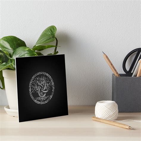 Ouroboros Celtic Knot With Tree Of Life Art Board Print By Nartissima