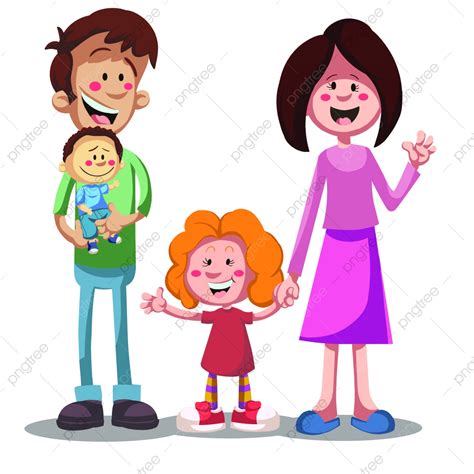 Familia Feliz Con Sus Hijos Png Familia Mamá Papá Png Y Vector Para