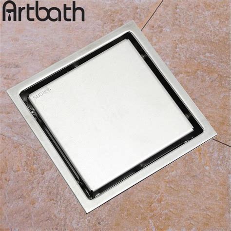 Artbath High Quality X Cm Bathroom Square Floor Drain Tile Insert Stainless Steel Shower