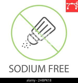 Sodium Free Line And Glyph Icon Product And Salt Shaker Salt Free