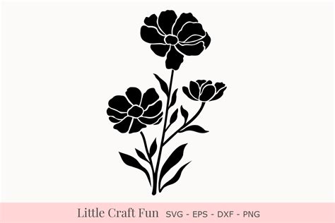 Flowers Silhouette Svg Florals Silhouette Svg Silhouette 99641