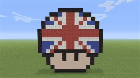 Minecraft Pixel Art Union Jack Mushroom Head Pixel Art Minecraft