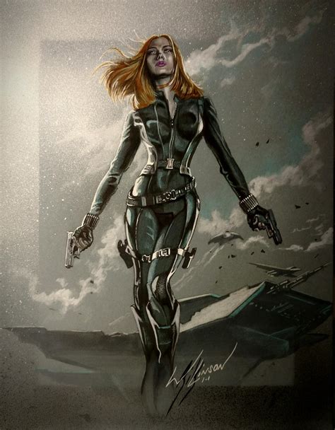 Black Widow Scarlett Johansson By Rikwilkinsonartist On Deviantart