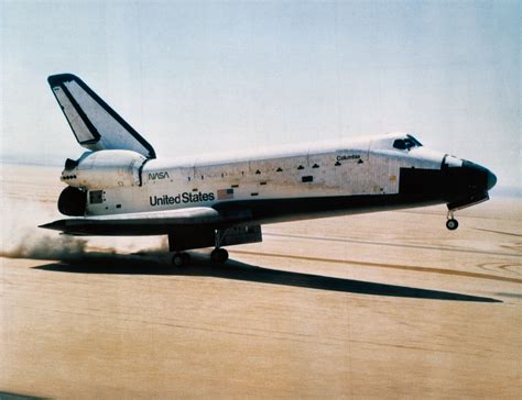 Space Shuttle Columbia Landing On Rogers Dry Lake Bed At Edwards Air