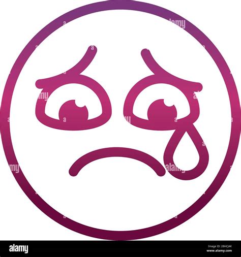 Sad Tear Funny Smiley Emoticon Face Expression Vector Illustration