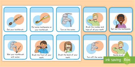 Printable How To Brush Your Teeth Instructions Twinkl