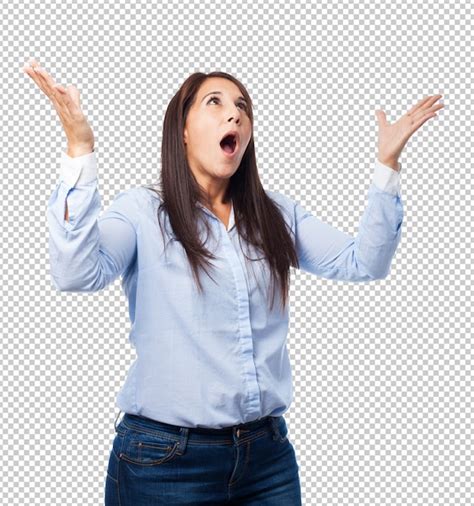 Premium Psd Woman Surprised Isolated