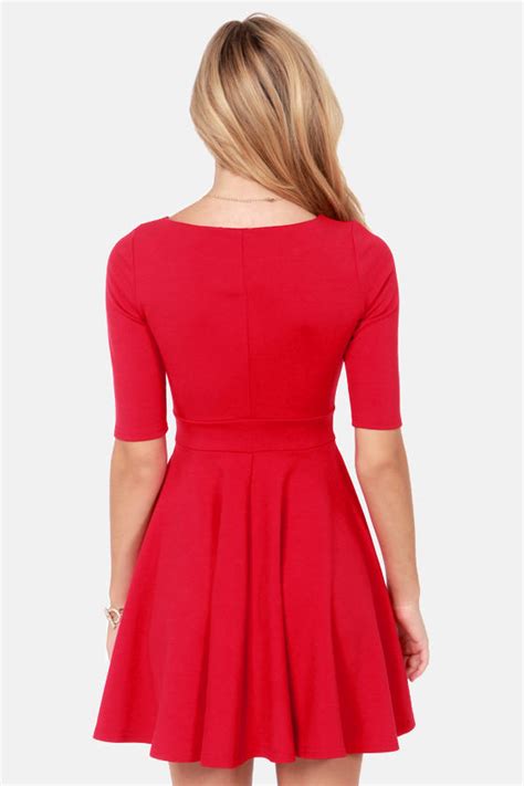 Black Swan Olivia Dress Cherry Red Dress Skater Dress 6300
