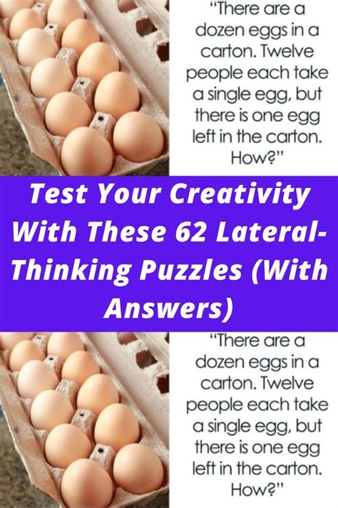 Test Your Creativity With These 62 Lateral Thinking Puzzles With