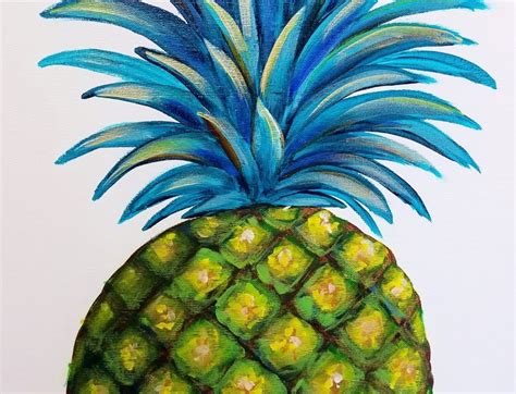 Pineapple Acrylic Painting Easy Step By Step Beginner Paint Tutorial
