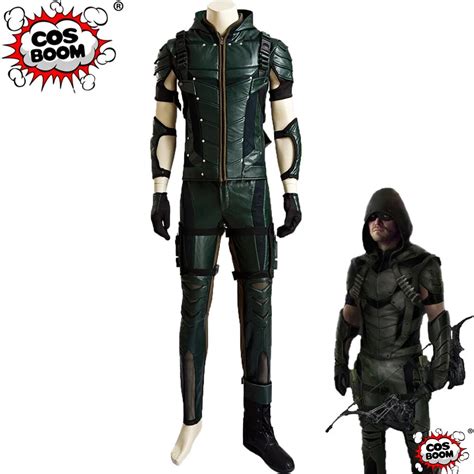 Cosboom Arrow Season 4 Oliver Queen The Hood Deluxe Costume Adult Green