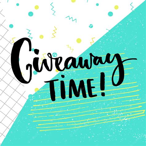 Premium Vector Giveaway Time Text For Social Media Contest Brush