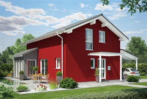 Dieses haus mit stil ist freistehend, liegt am stadtrand und ist vielseitig nutzbar. Haus mit Satteldach Erker Anbau und Putzfassade rot ...
