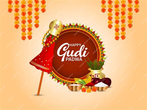 Premium Vector Creative Design Of Happy Gudi Padwa Background