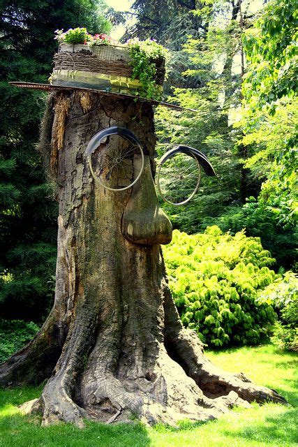Rare Tree Stump Planter Garden Whimsy Upcycle Garden