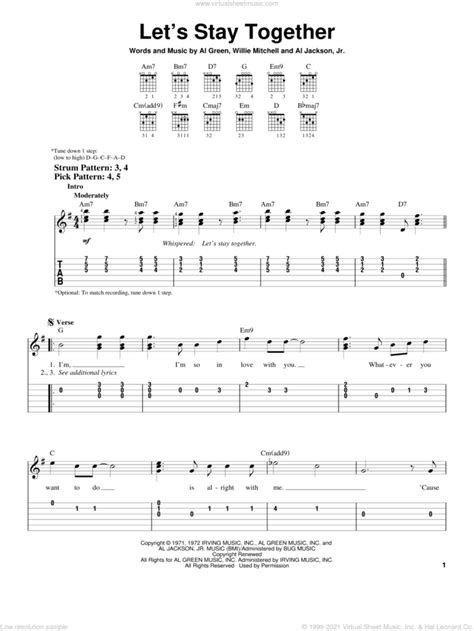 Let S Stay Together Sheet Music For Guitar Solo Chords Pdf