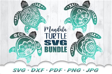 Mandala Sea Turtle Svg Bundle For Cricut By Cloud Designsvg Thehungryjpeg