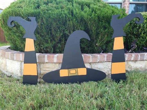 Crashed Witch Yard Lawn Art Halloween Yard Decor Witch With Etsy