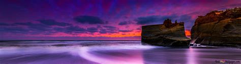 Rocky Beach Sunset 4k Wallpaper Download