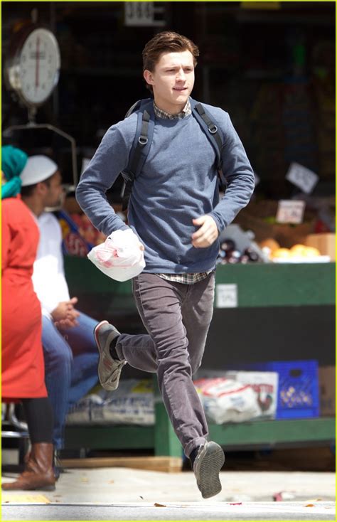 Photo Tom Holland Suits Up On The Set Of Spider Man Homecoming 01 Photo 3745684 Just Jared