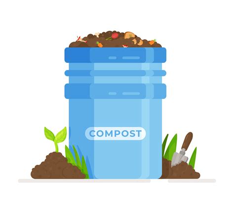 Vector Illustration Of A Compost Pit For Recycling Garbage Recycling