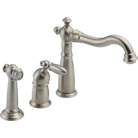 Delta Victorian Single Handle Standard Kitchen Faucet With Side Sprayer