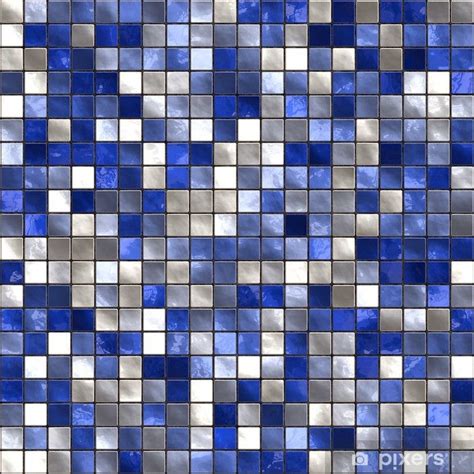Seamless Small Blue Tiles Texture Wall Mural • Pixers® We Live To