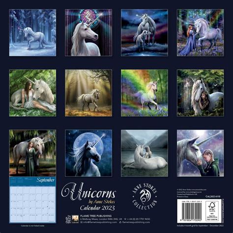Unicorns By Anne Stokes Wall Calendar 2023 Art Calendar Book
