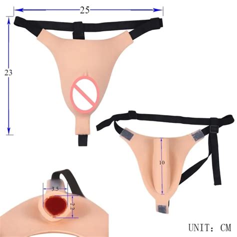 SILIKON GAFF PANTY Fake Vagina Girl Underwear TG Thong Knicker Tube