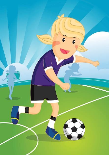 Premium Vector Illustration Cartoon Character Girl Soccer Player