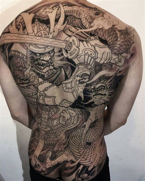Quảng châu hướng dẫn sử dụng : Ghim của Tuấn Anh trên Mặt quỷ full lưng | Samurai tattoo ...
