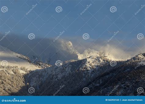 Mountains Covered In Snow Stock Photo Image Of Storm 66393144