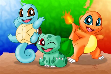Kanto Starters Squirtle Bulbasaur Charmander By Aleximusprime On