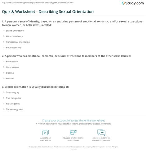 Quiz Worksheet Describing Sexual Orientation Study Com