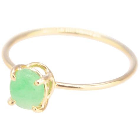Intini Jewels 07 Carat Jade 18 Karat Yellow Gold Solitaire Cocktail Oval Ring For Sale At 1stdibs