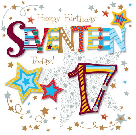 Seventeen Today 17th Birthday Greeting Card Cards Love Kates