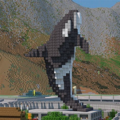 I Built This Digital Orca Sculpture In Minecraft Minecraftbuilds