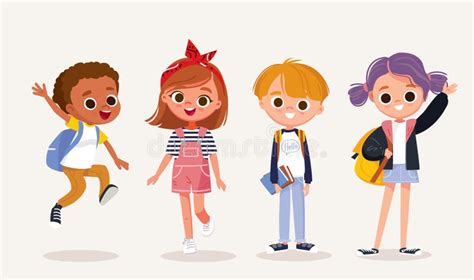 Set Of Characters Children And Preschoolersschool Children Characters