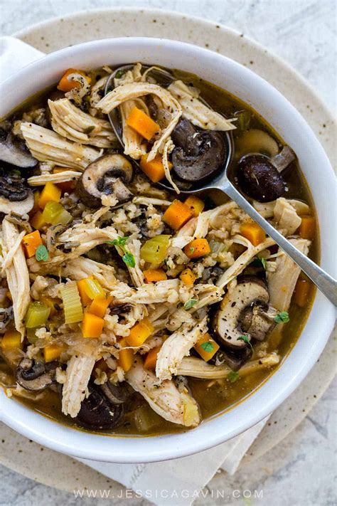 Which is basically like chicken noodle soup. Slow Cooker Chicken and Wild Rice Soup - Jessica Gavin