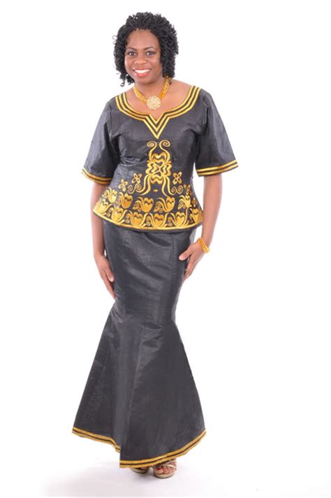 Elegant Black And Gold African Brocade Skirt Set For Ladies Dp2799 Brocade Skirt Set African