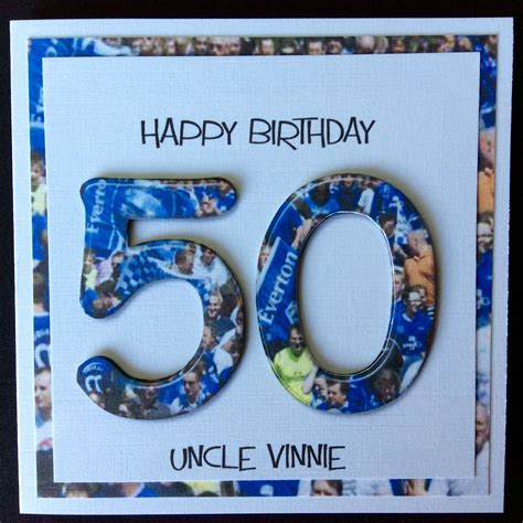 Pub gift vouchers and gift cards. Order code: 011505.1 50th Birthday card for an Everton fan. | 50th birthday cards, Birthday ...