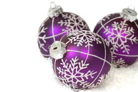 Purple Christmas Ornaments Stock Image Image Of Detail 21998747