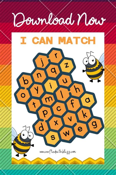 Busy Bee Matching Activity Printable Alphabet Game Phonics Etsy