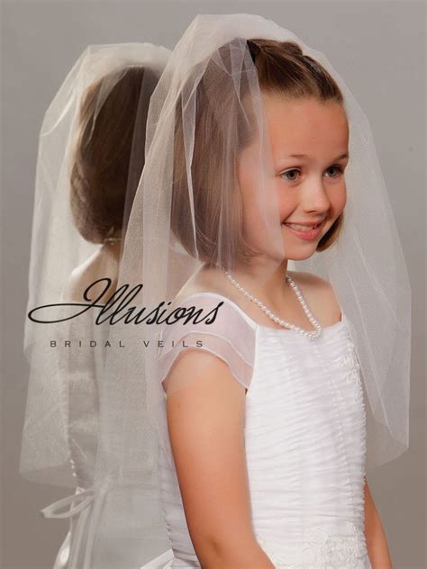 Single Tier First Communion Veil With Cut Edge Buy One Layer First