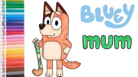 Bluey Coloring Book Page Mum Chilli Heeler Youtube