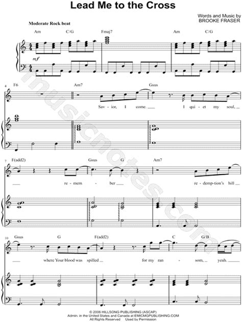 Jeremiad 10, 2324 will knw our lord that the ugly man his way does not belong. Hillsong "Lead Me To the Cross" Sheet Music in A Minor (transposable) - Download & Print - SKU ...